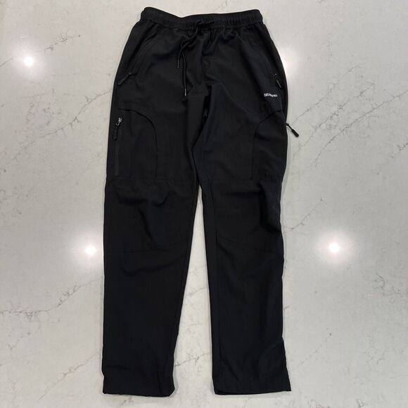 Seamaid Small Athletic Straight Black Pull On Quick Dry Pants Zip Cargo Pockets - Picture 1 of 13